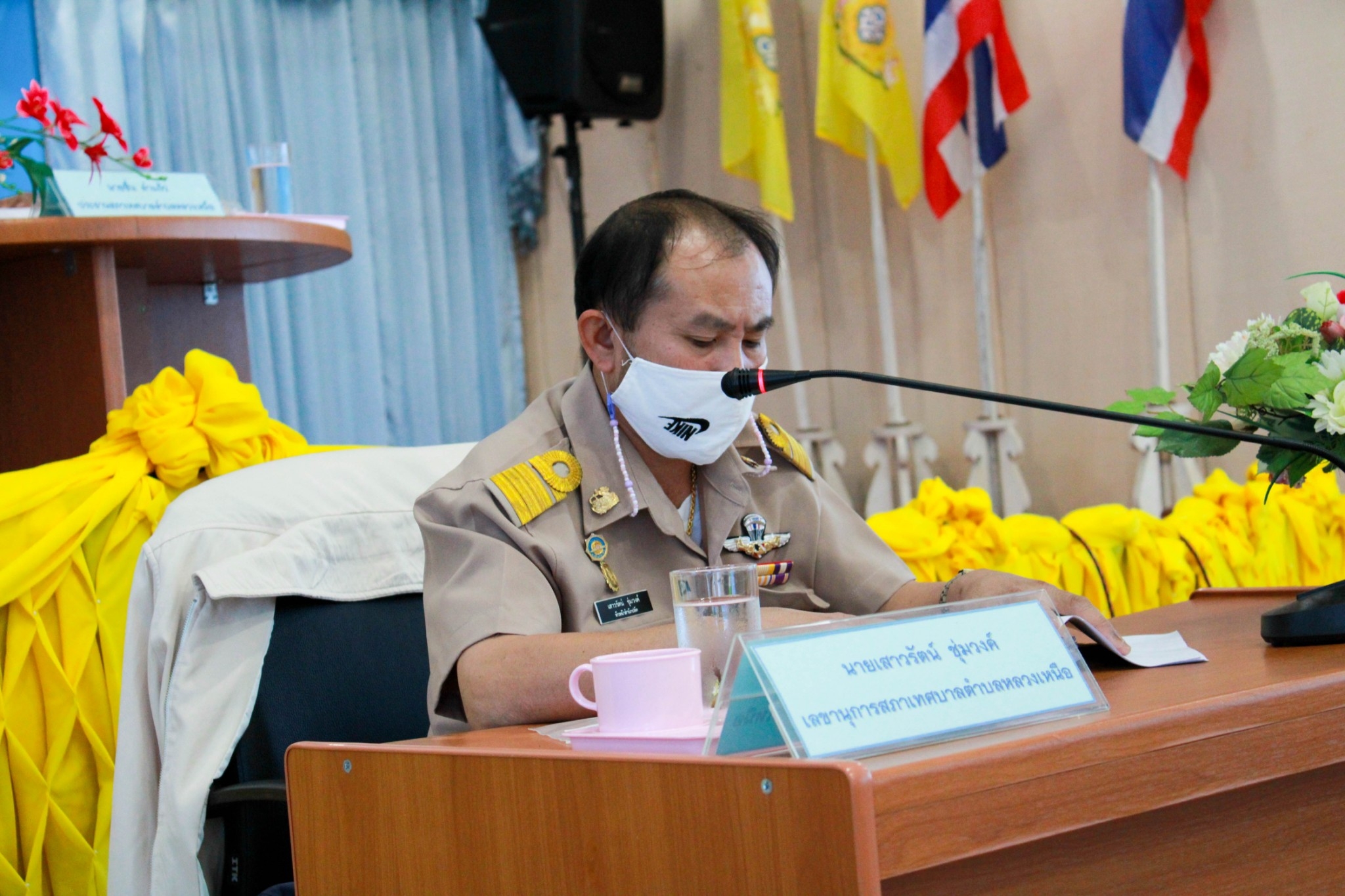 การประชุมสภาเทศบาลตำบลหลวงเหนือ สมัยสามัญ สมัยที่ 4 ครั้งที่ 1 ในวันพุธที่ 29 ธันวาคม 2564